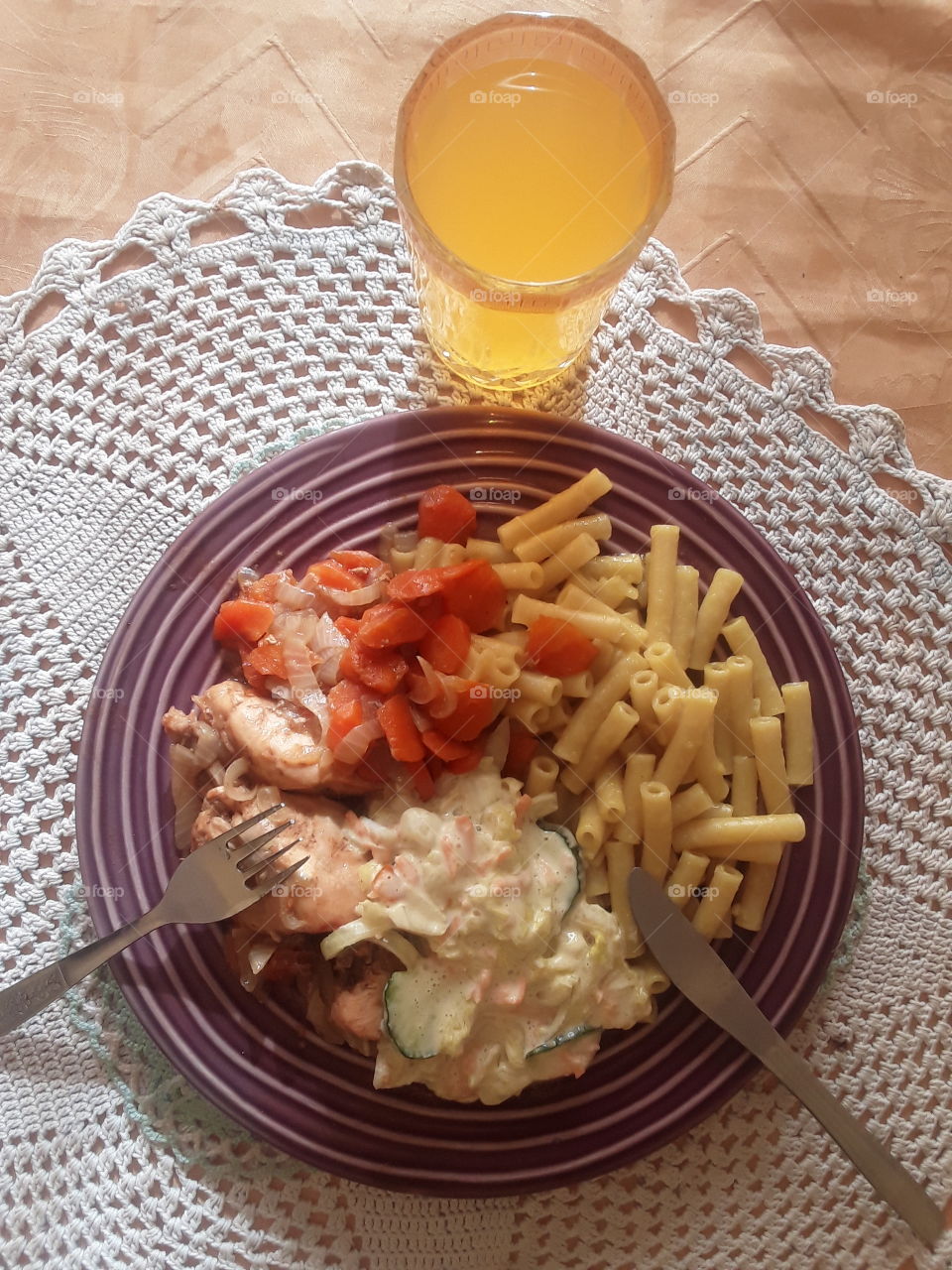 I prepared the lunch meal as I relaxed at home.