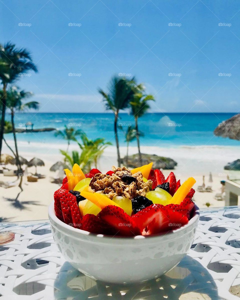 Delicious Coctail Fruit tropical. villas & Resort. Eden Roc at Cap Cana, Dominican Republic. paradise
