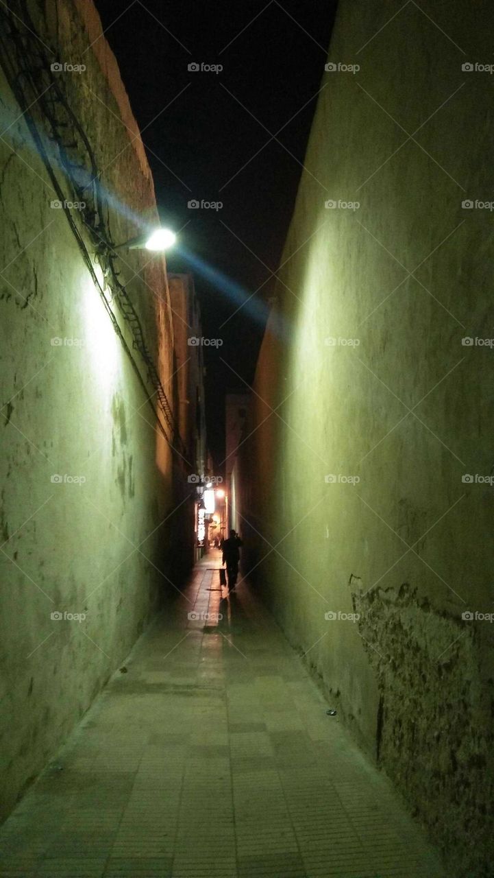 Beautiful street at essaouira city in Morocco.