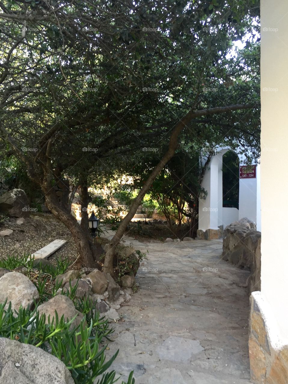 Walkways between houses in Mediterranean style