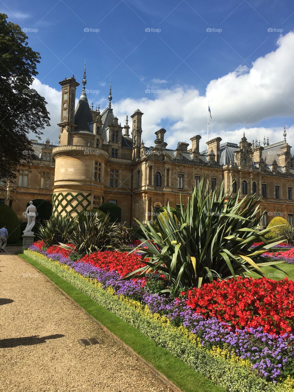 Waddesdon Manor
Rounding the corner 
A fine example of french architecture and garden fantasy