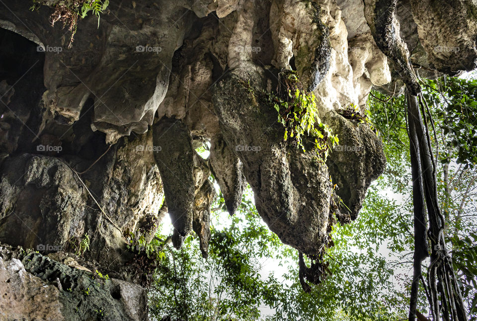 Stalactites in a cave in Malaysia