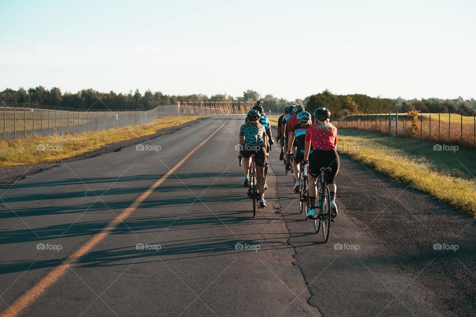 Girls Bicycling