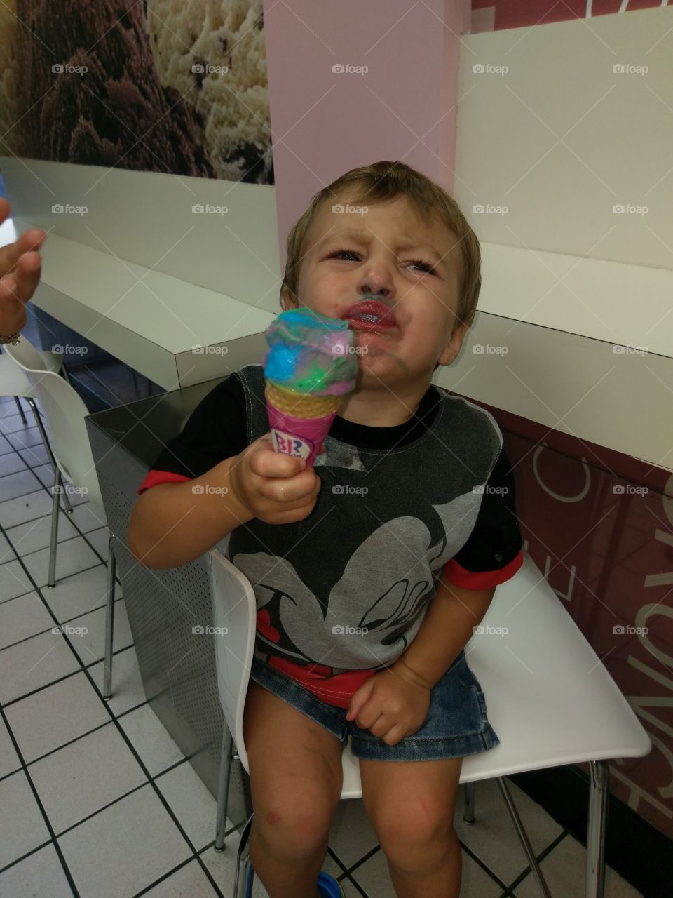 Littleboy eating Icecream