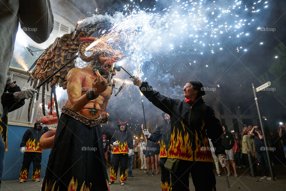 Correfoc de les Festes de Gracia. Barcelona. 