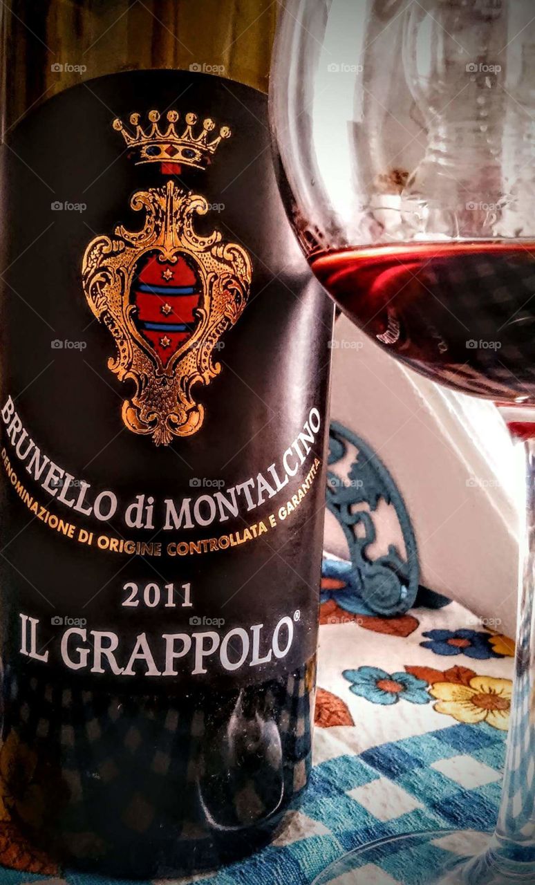 Italian vintage wine Brunello di Montalcino - Tuscany