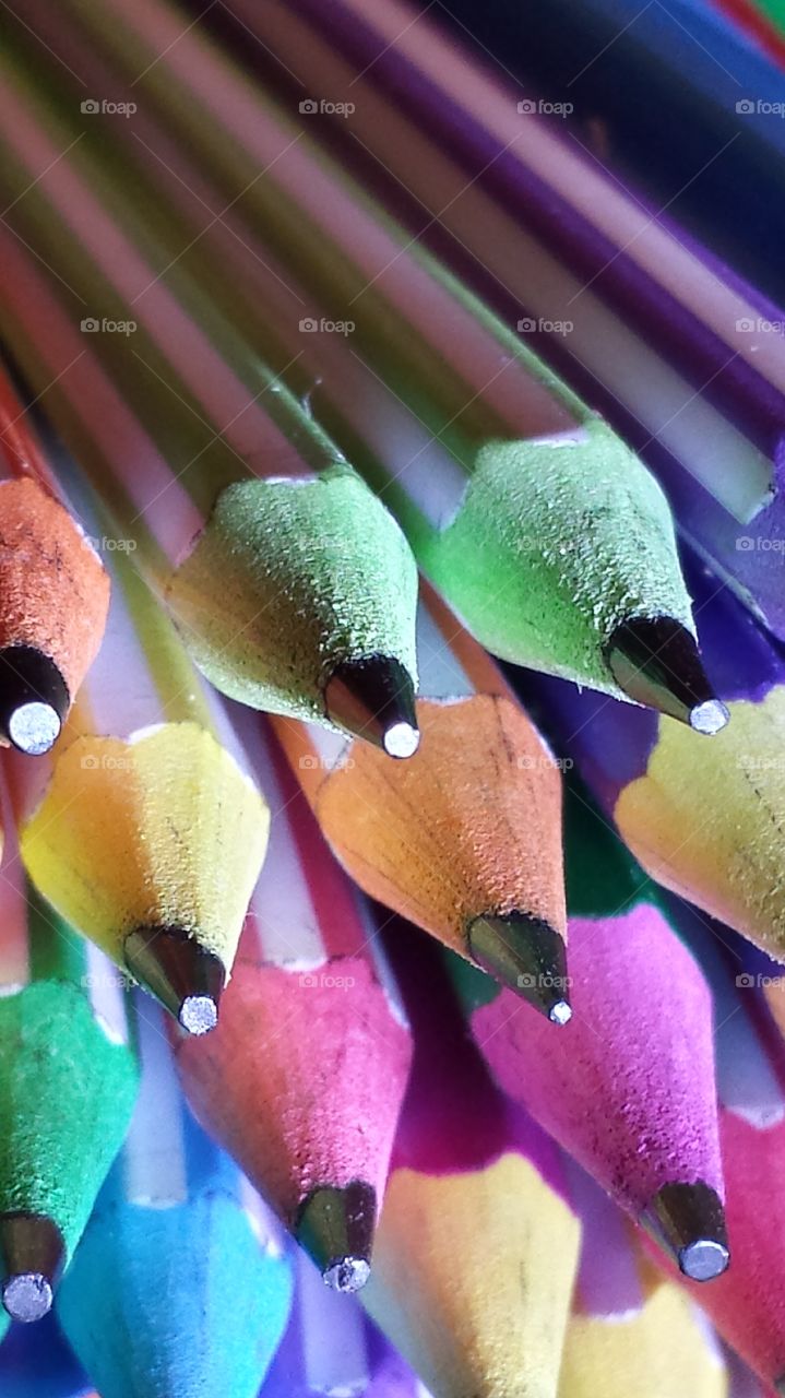 colorful pencil tips