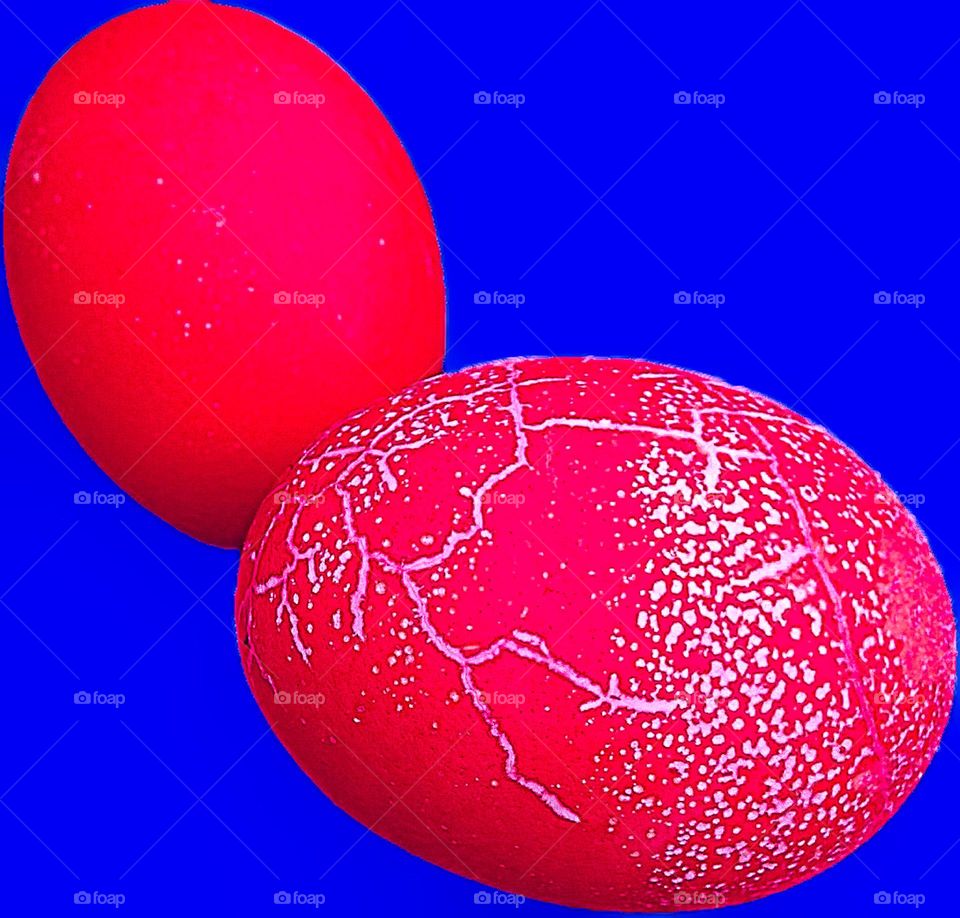 Colorful red eggs.