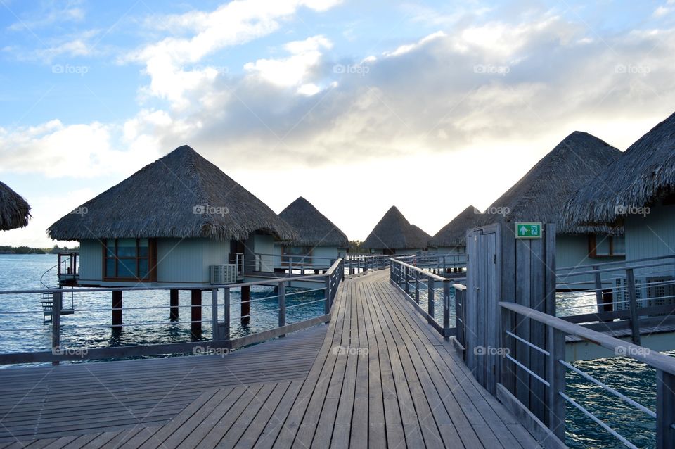 The Bungalow Boardwalk in Bora Bora