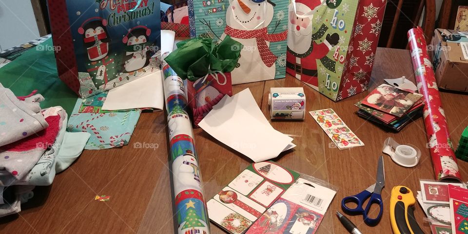 Packing gifts for Christmas