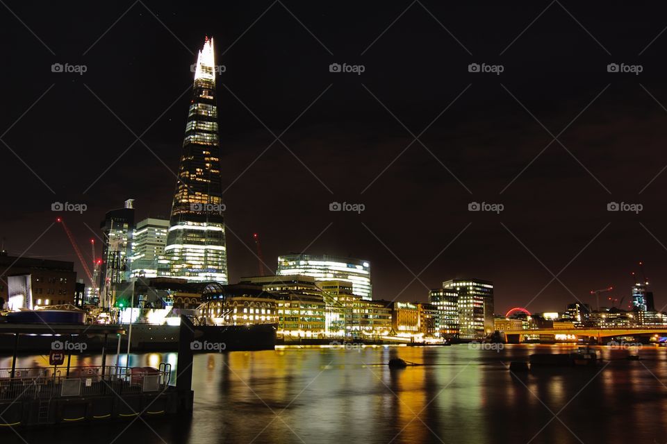 London Shard tower by night