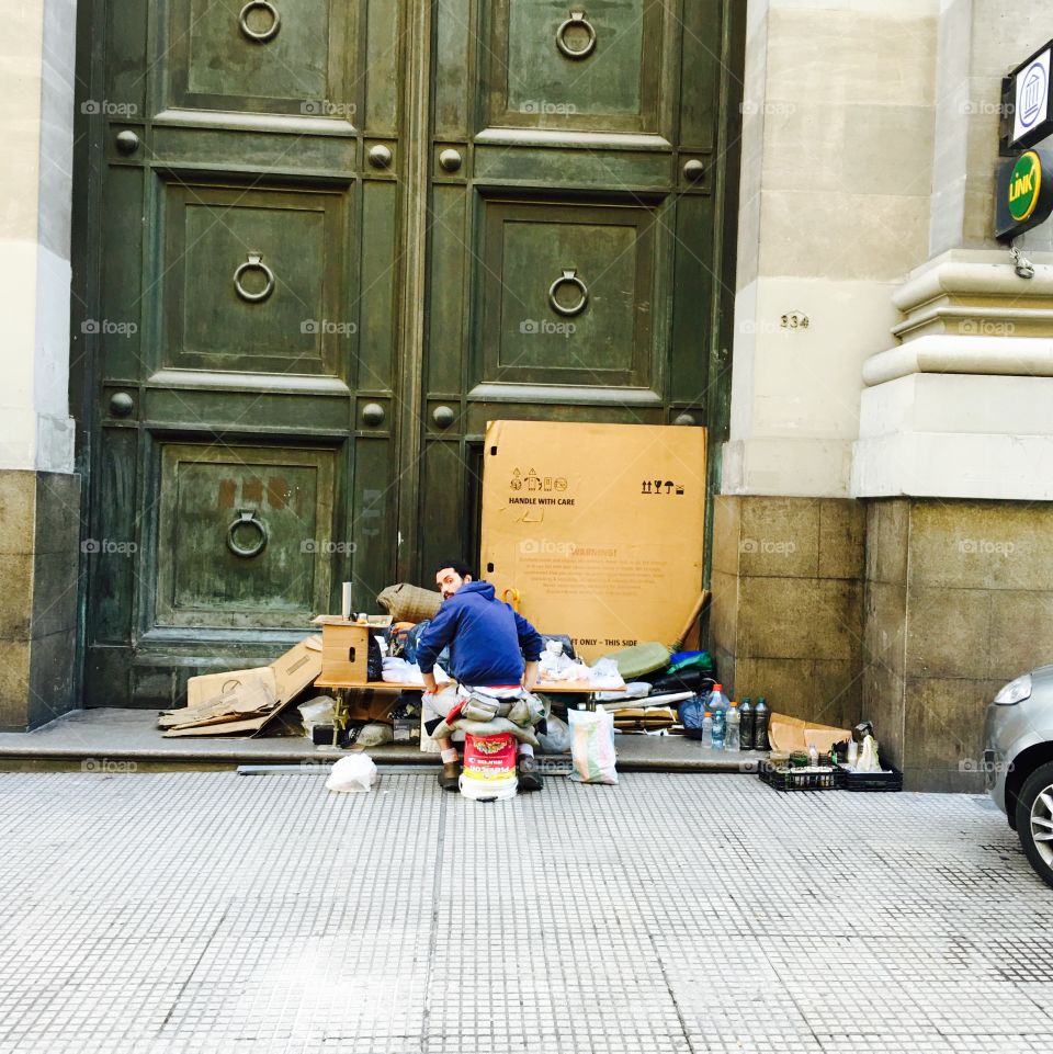 Homeless person . Buenos Aries . Argentina 