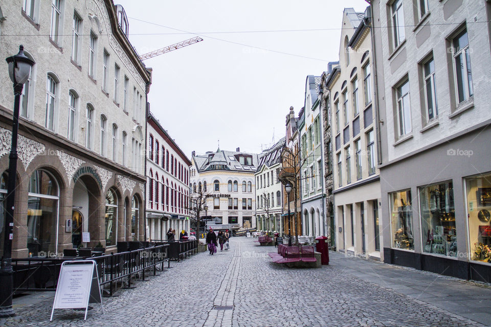 Walking street in Alesund 