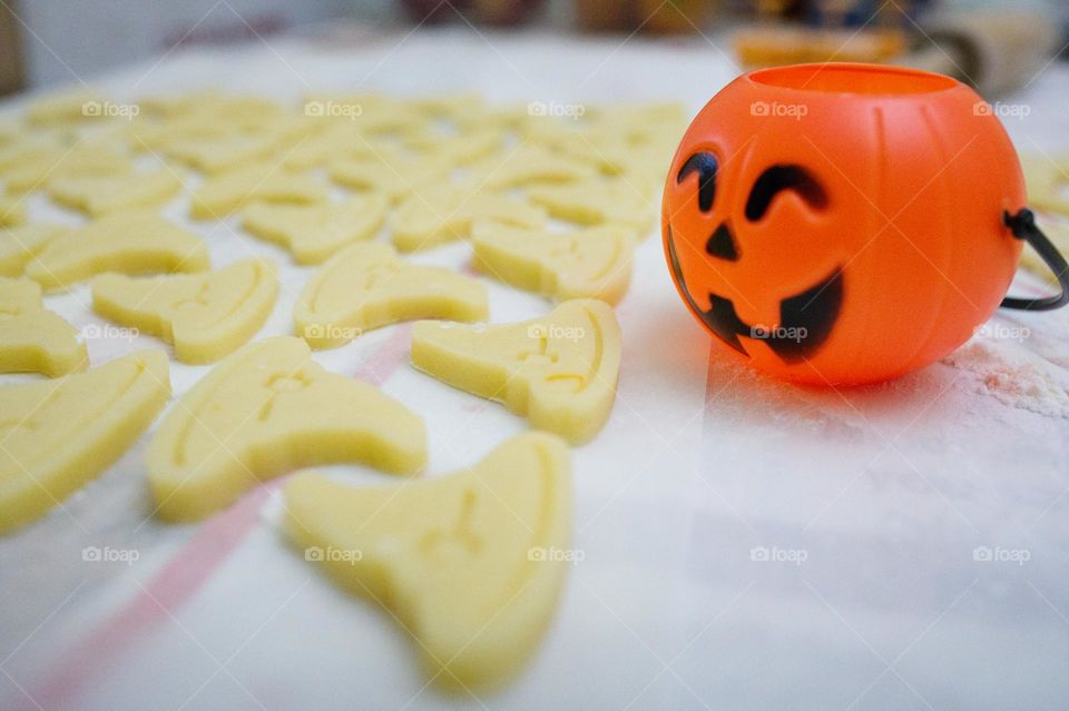 cookies in the shape of a witch's hat on the occasion of halloween