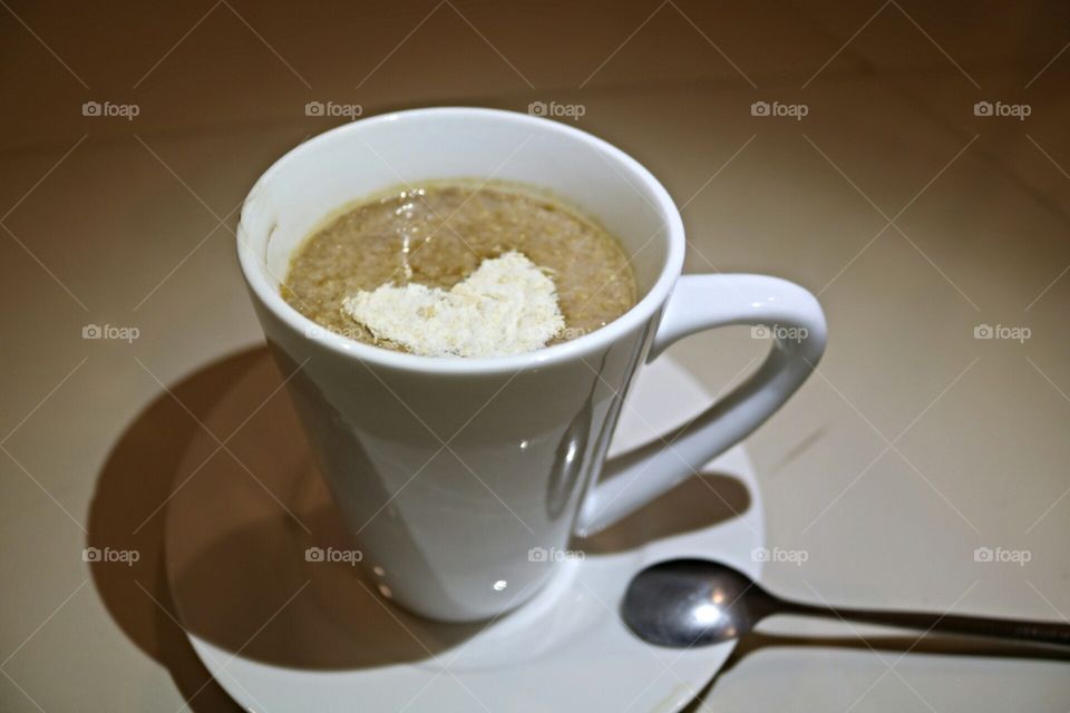 caffe latte with oatmeal shot photo 
