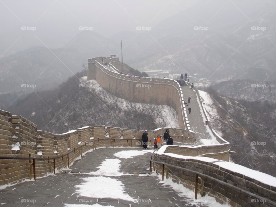 snow china mist great wall of china by theintrapreneur