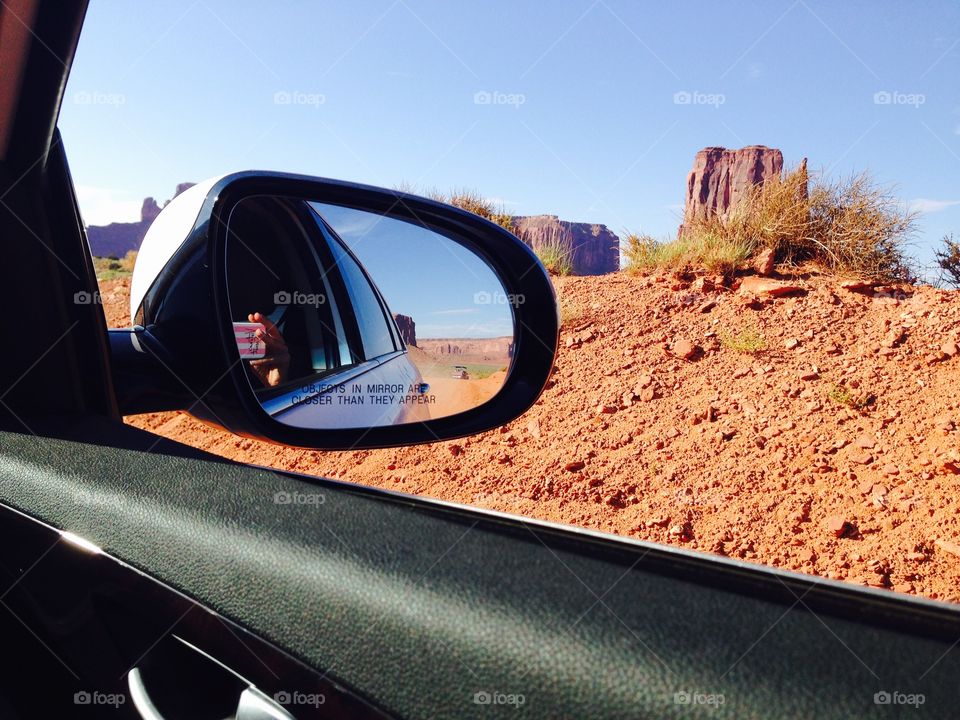 A photo of tje monument valley from my car
