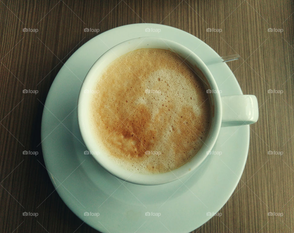 High angle view of coffee