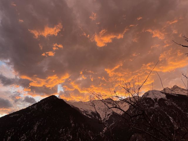Winter sky sunset 