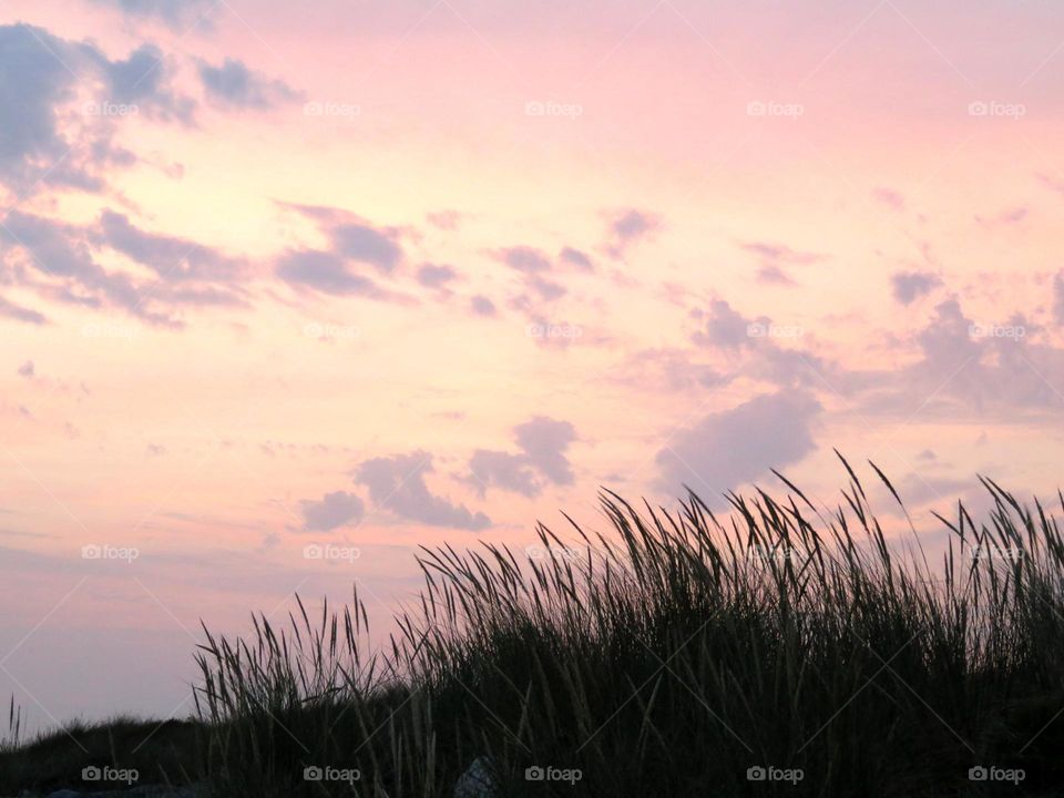 seaside landscape at sunset