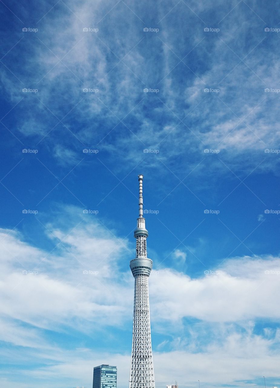 the tower with sky background.