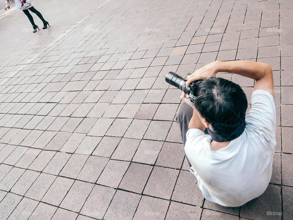 Fashion photographer at work