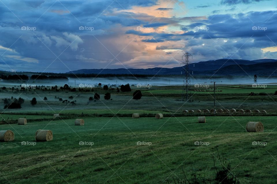 Low level fog on sunrise, Scotland