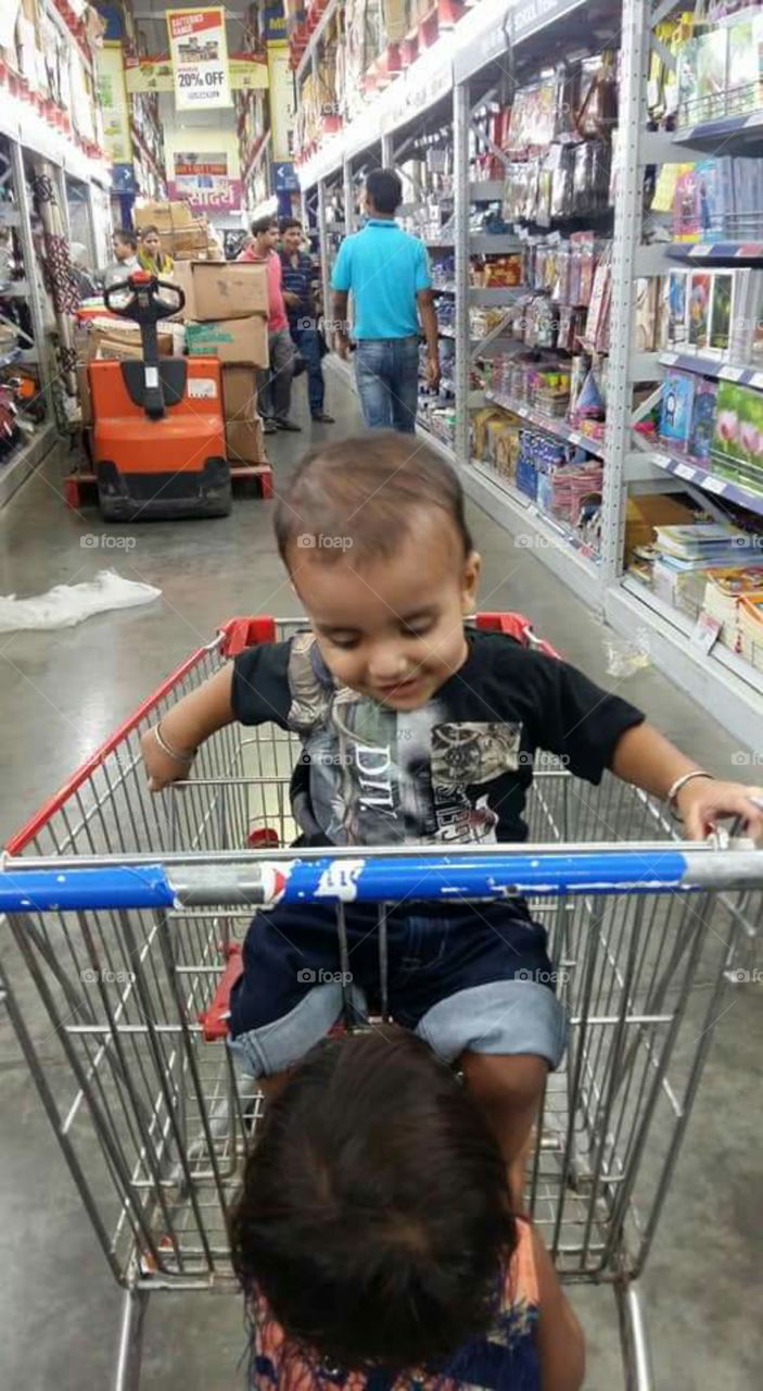 small baby in mart
