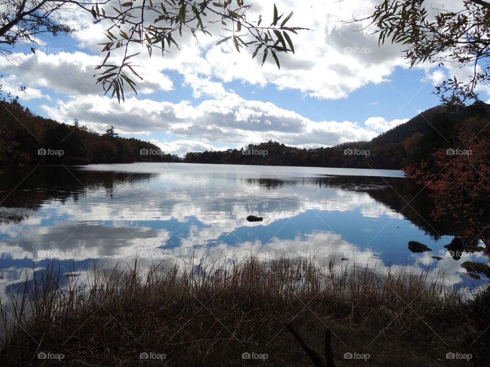 Reflection in the lake, Nikko, Japan