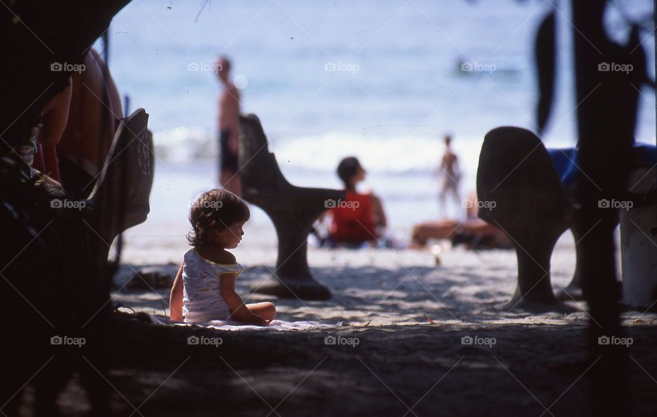 silhouette Exotic travel people beach sunshine water baby