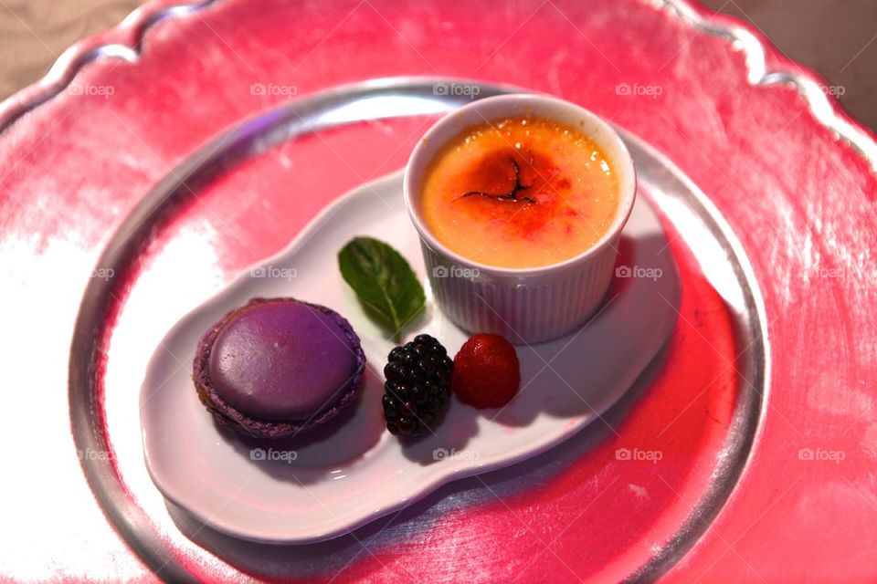 Macarons and creme brulee