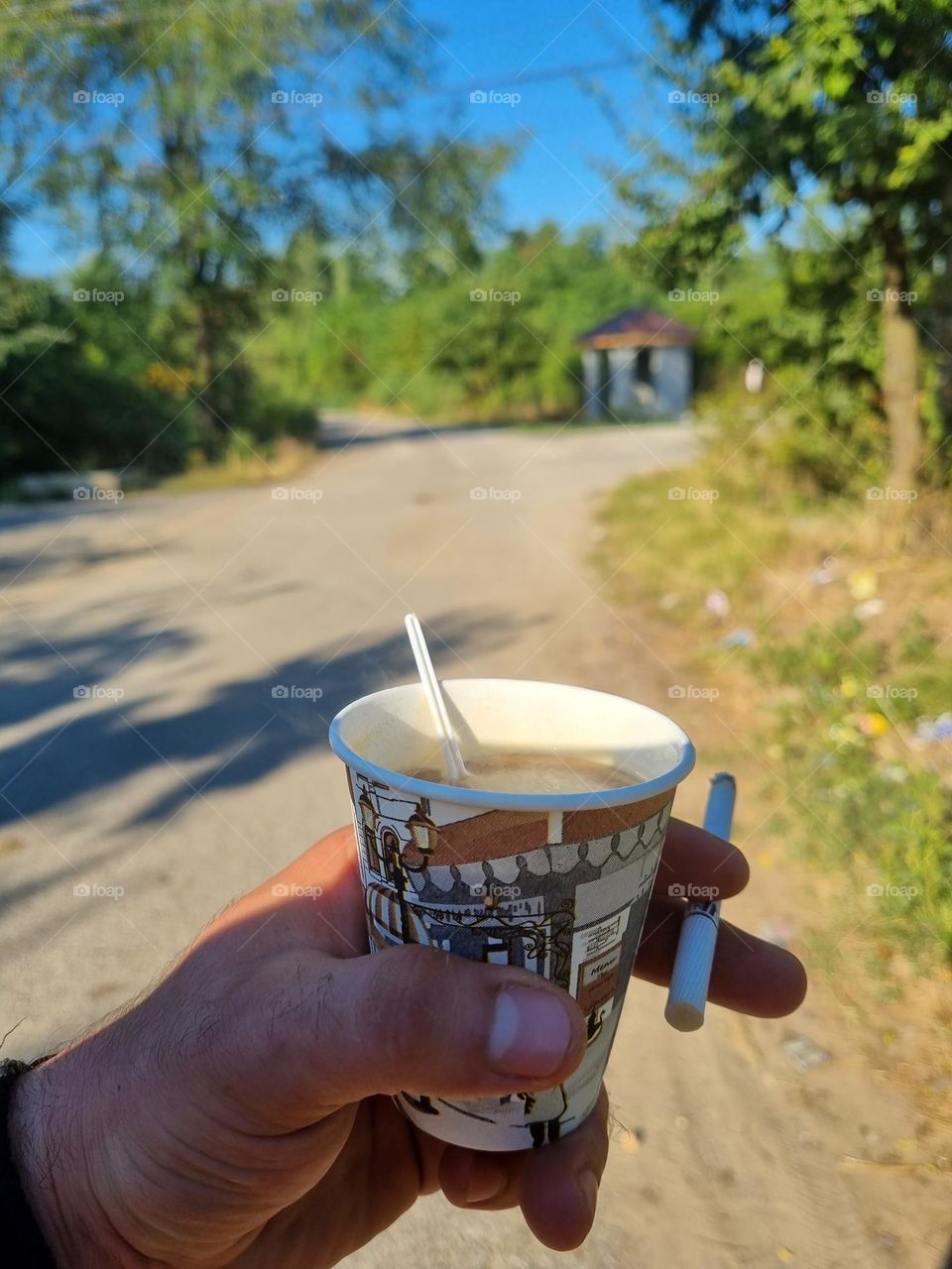 All I need right now: coffee , cigarette , fresh air and silence.