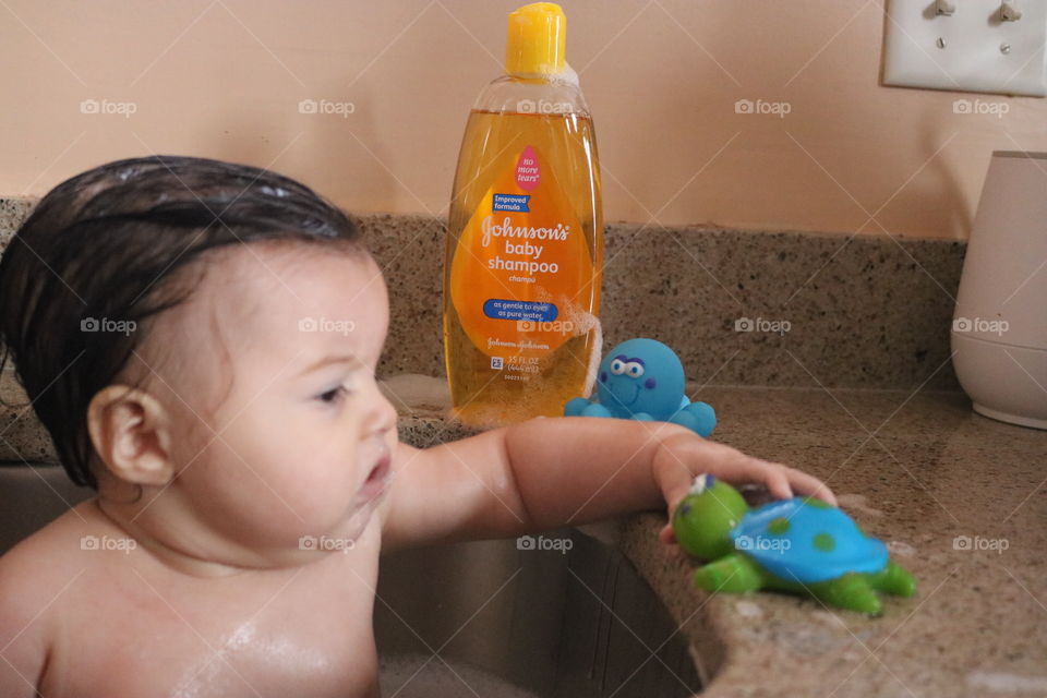 Johnson’s Baby Shampoo- bath time. 