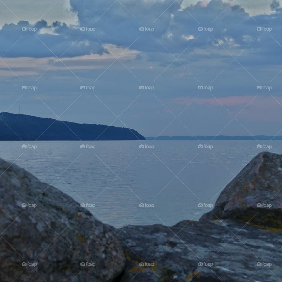 View south from Gränna, over Lake Vättern towards the Sjöbergen nature reserve
