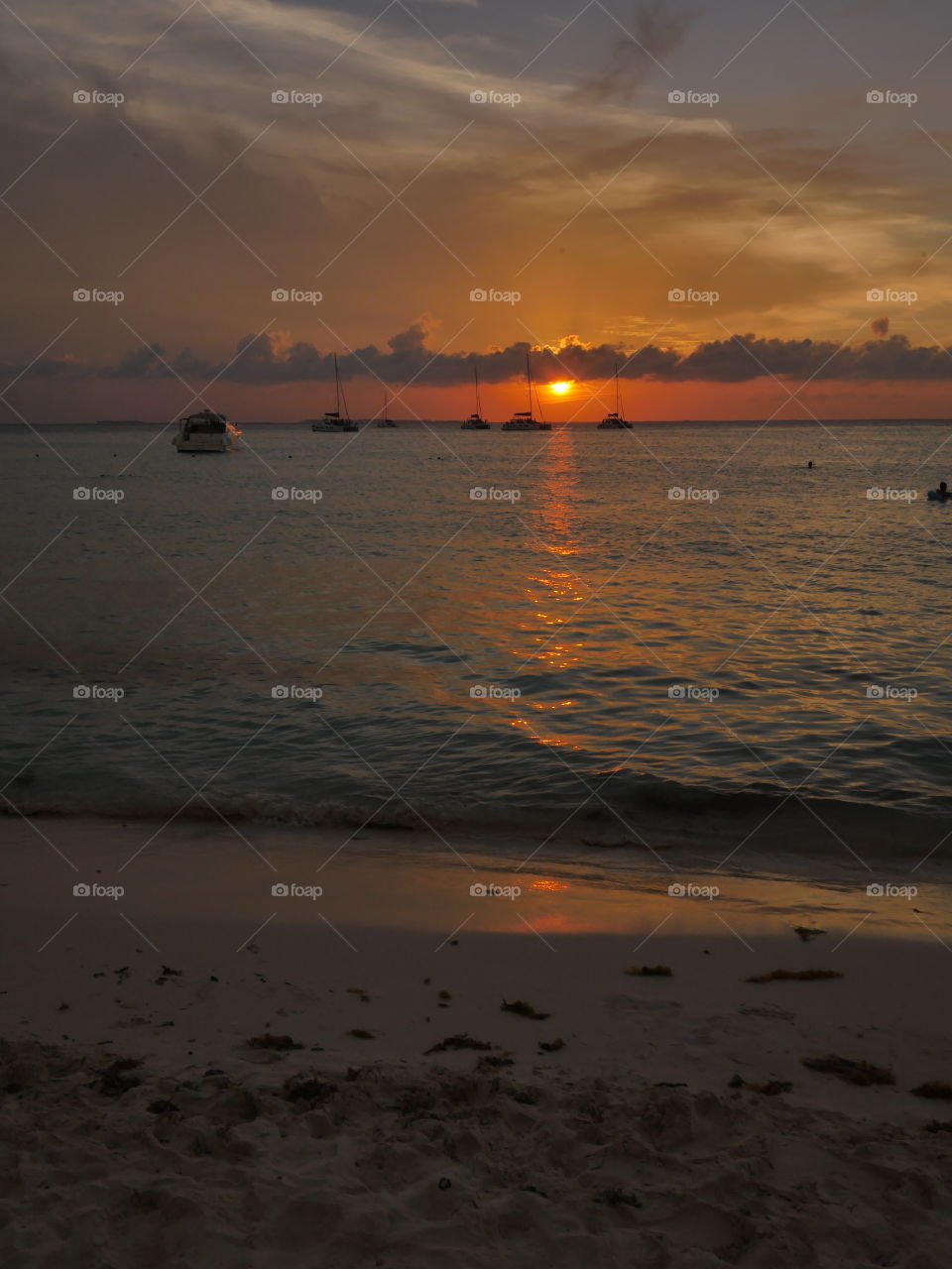 mexican caribbean sunset