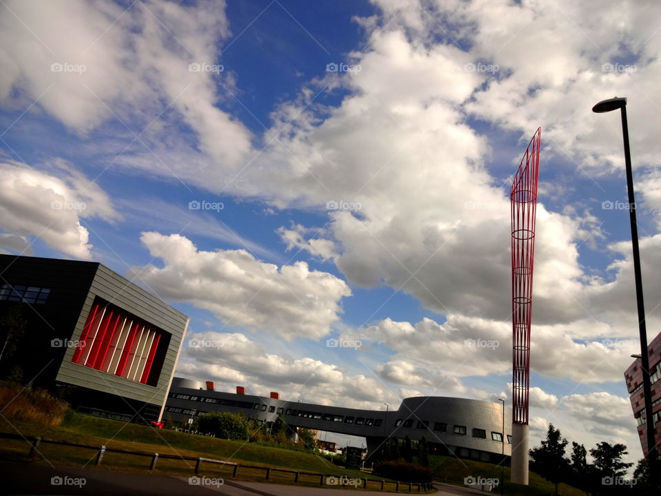 clouds. Jubilee Campus,  University of Nottingham