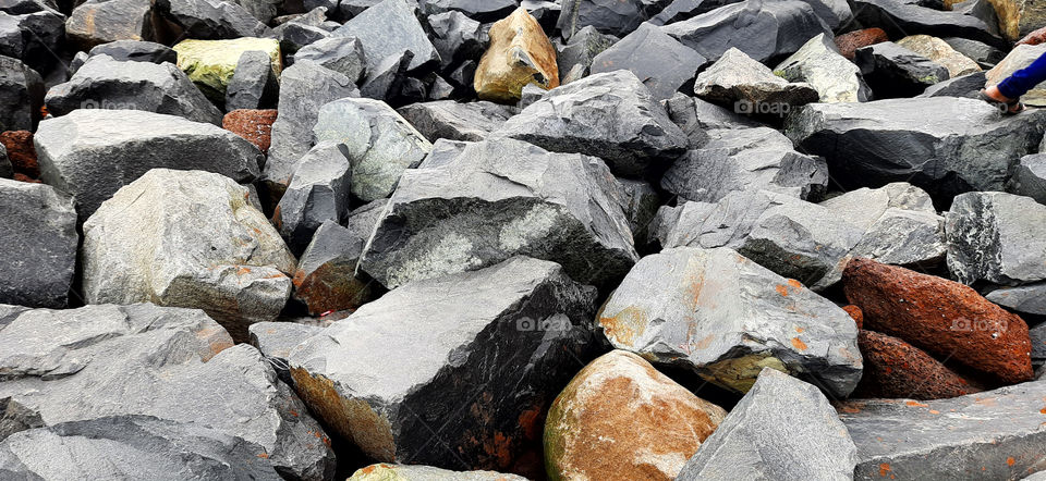 Big rocks by the beach side.