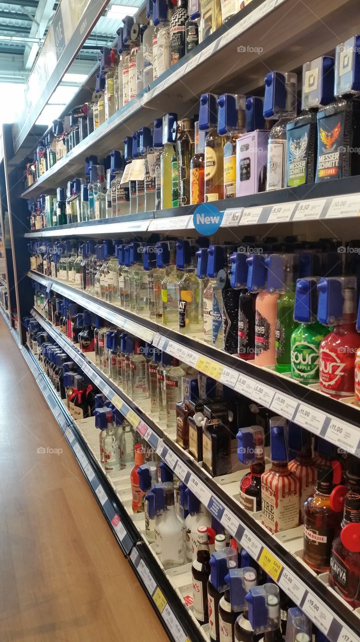 supermarket. spirits