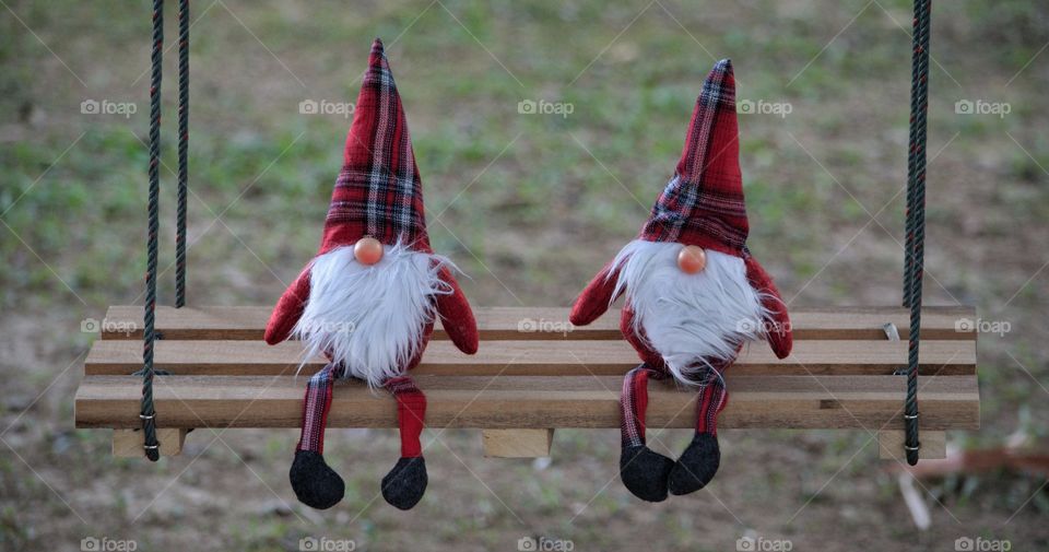 Bill and Bert on a swing