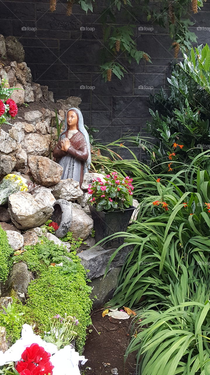 Prayers in the grotto