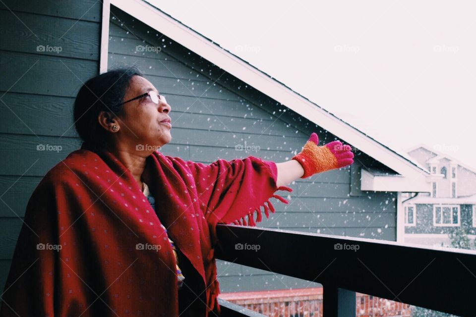 Women enjoying snow 