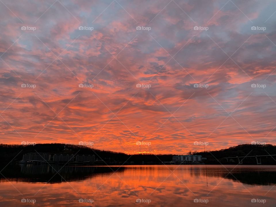 Sunset over lake of the Ozarks