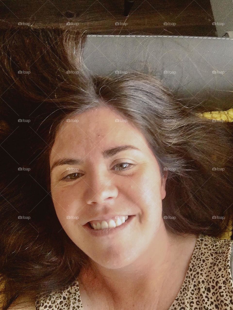 A Long Haired Woman on the Couch