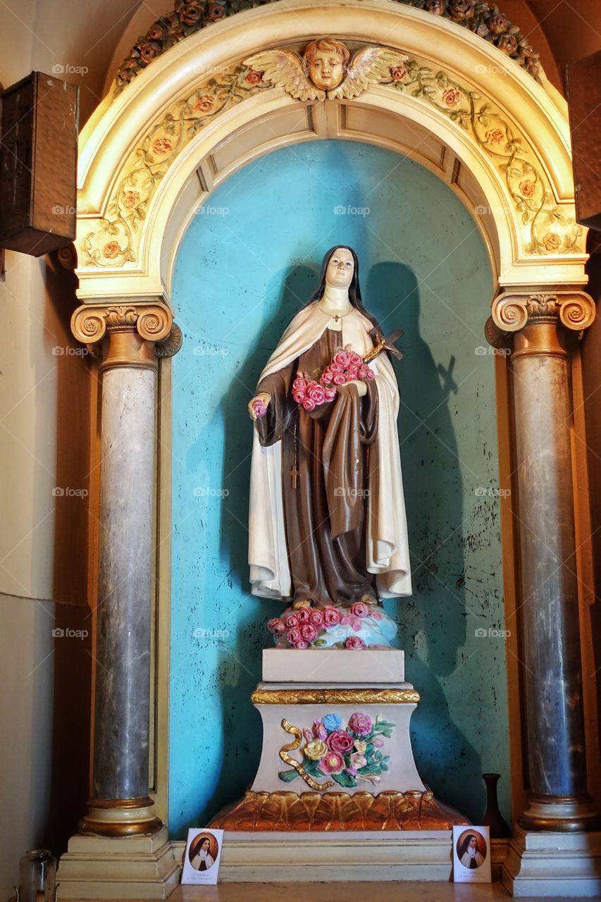 Statue of St Therese, at St Louis Cathedral, New Orleans, USA.