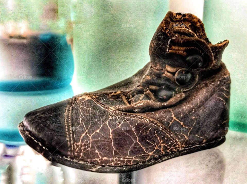 Antique French baby shoe