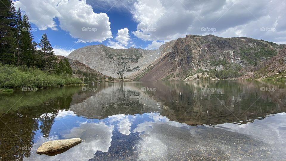 Mountain lake reflection 