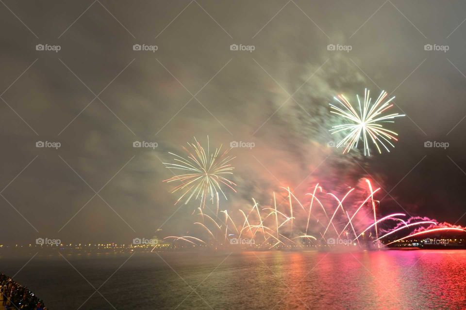 Fireworks in Riga, Latvia