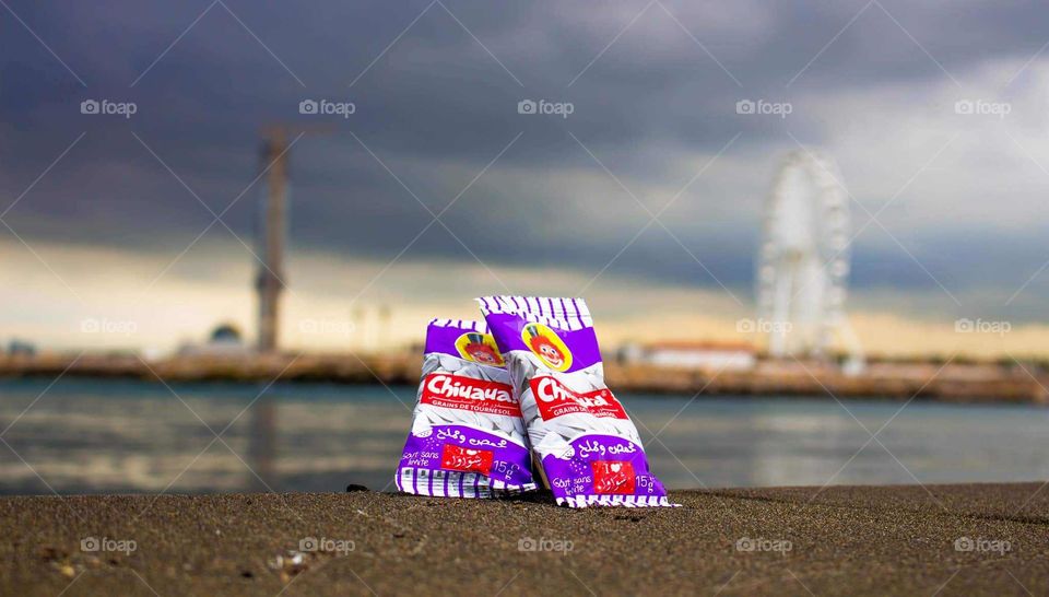 publicité à la plage du Sablettes à Alger canon eos 700D