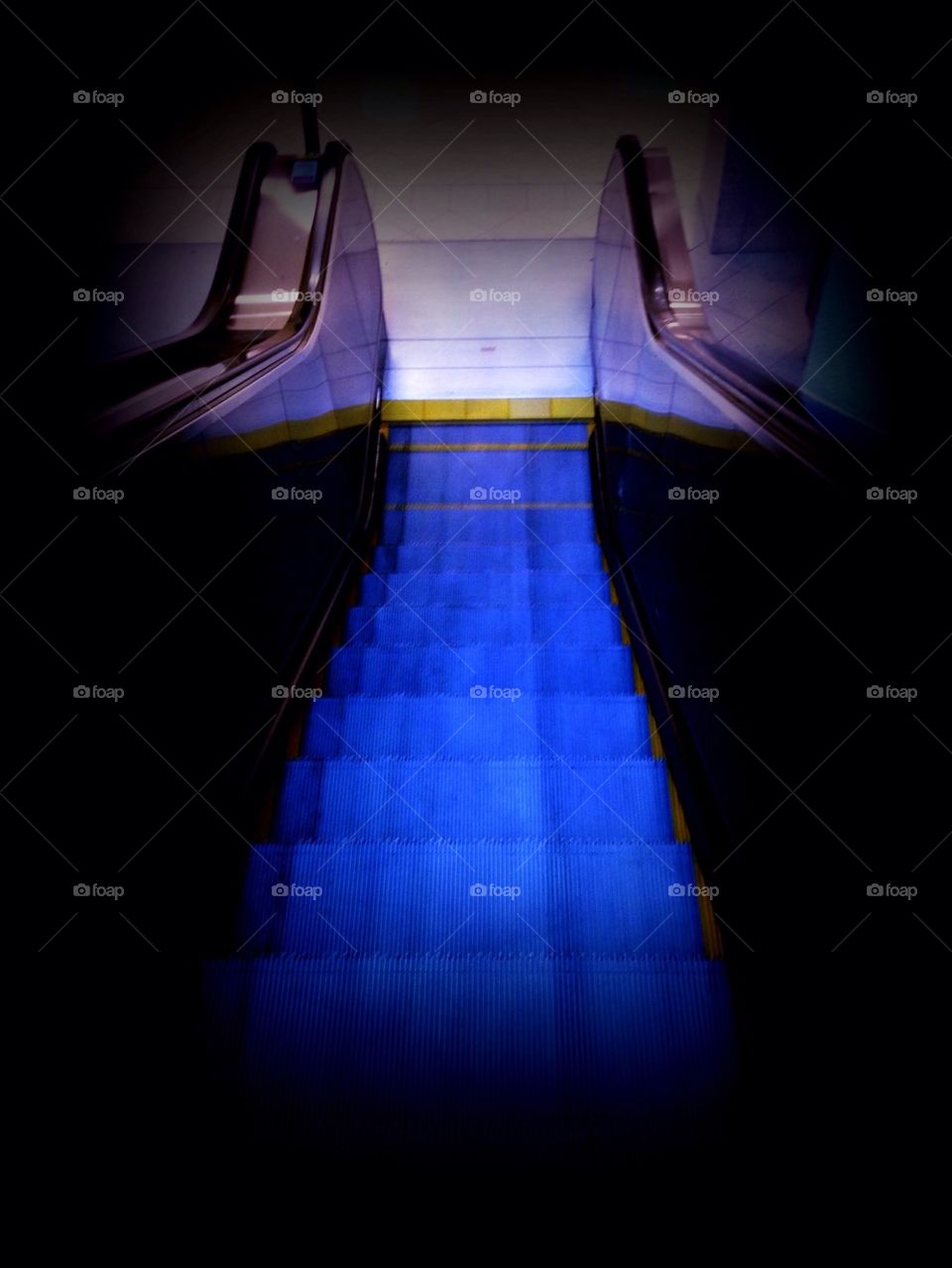 Take the blue stairs