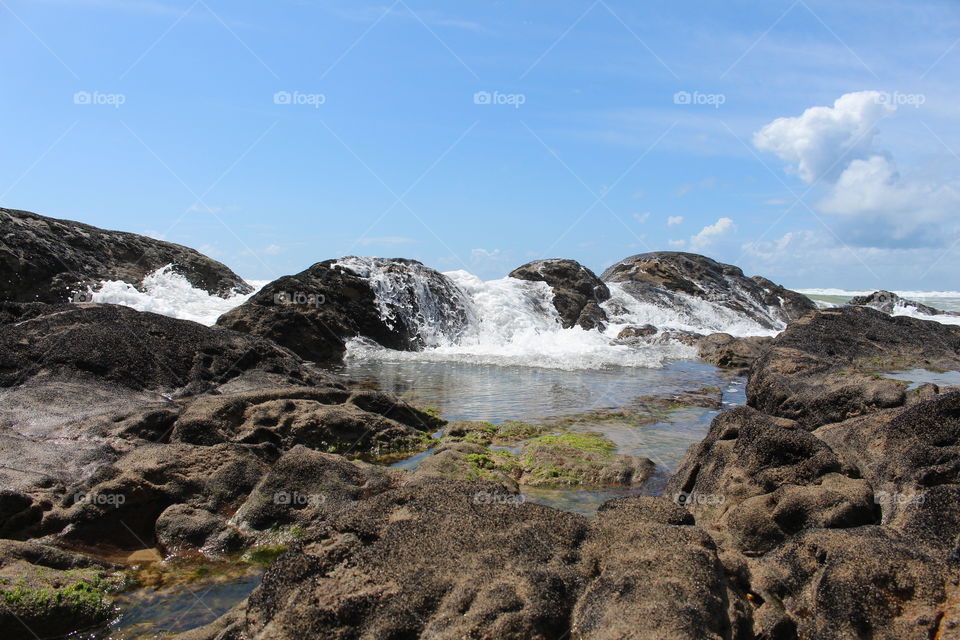 View of a beautiful beach in Bahia-Brazil